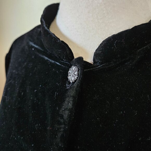 Vintage Jaclyn Smith Classic 90s Black Burnout Velvet Shirt Top XL NTW Deadstock - Picture 3 of 7